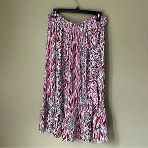 Lightweight Aztec print skirt with ruffle detail